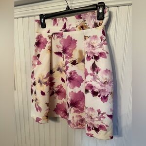 Black Halo Floral Flare Skirt